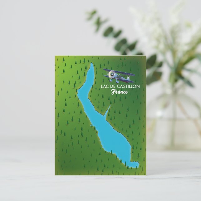 Postale Lac de Castillon carte de France (Debout devant)