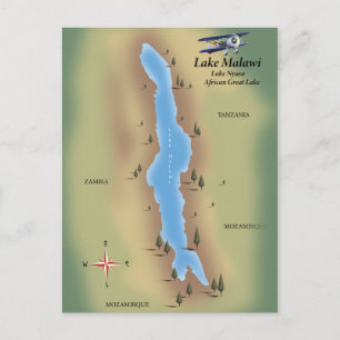 Postale Lac Malawi, carte de voyage