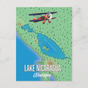 Postale Lac Nicaragua, carte du Nicaragua
