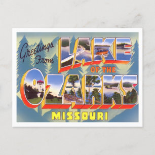 Postale Lac Ozarks, Missouri Vintage Big Letters Carte pos