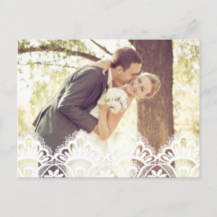 Postale LAINE RUSTIQUE   CARTE POST mariage MERCI PHOTO