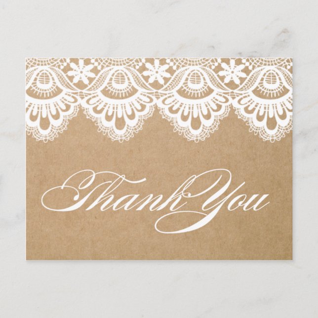 POSTALE LAINE RUSTIQUE | CARTE POST MERCI MARIAGE (Devant)