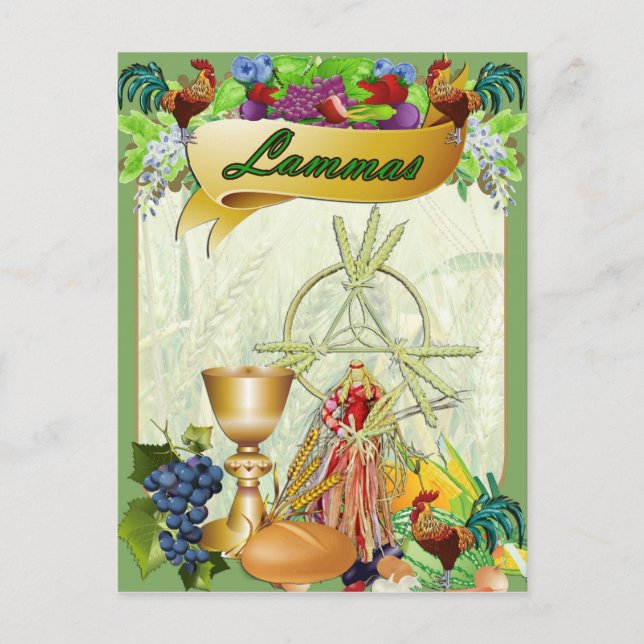 Postale Lammas Lughnasadh Pagan Imaginaire Art carte posta (Devant)