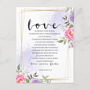 Postale L'amour est patient, L'amour est gentil Carte post