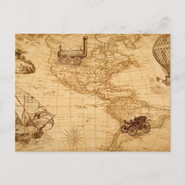 Postale L'ancienne carte des Etats-Unis (Devant)