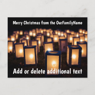 Postale Lanternes Bougies Noël Personnaliser la carte post