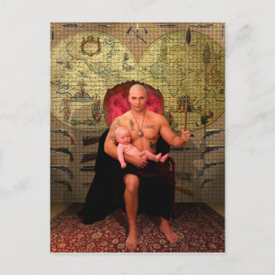 Postale L'art de la carte Tarot Empereur