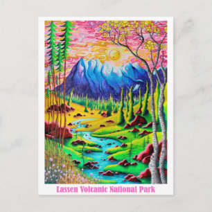 Postale Lassen Volcanic National Park Travel Art Carte pos