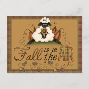 Postale "L'automne est en l'air" Automne Sheep Carte posta