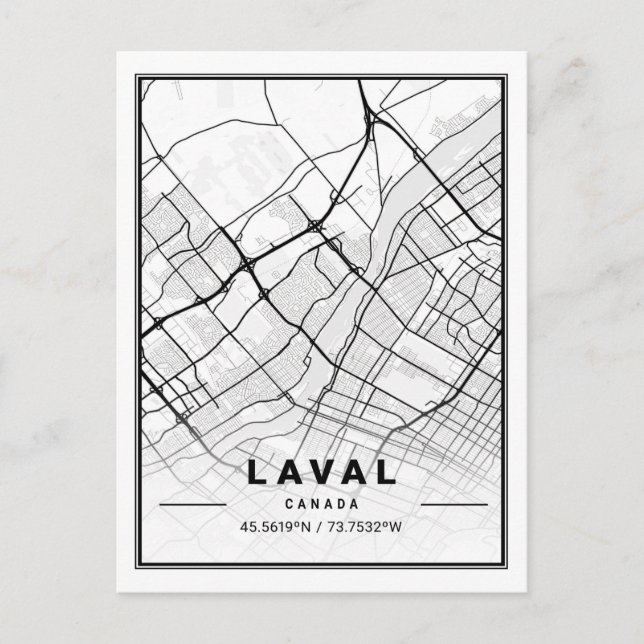 Postale Laval Québec Carte des villes de voyage (Devant)