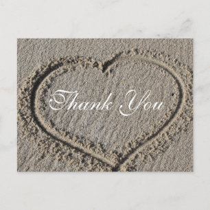 Postale Le coeur dans le Carte de remerciements de sable