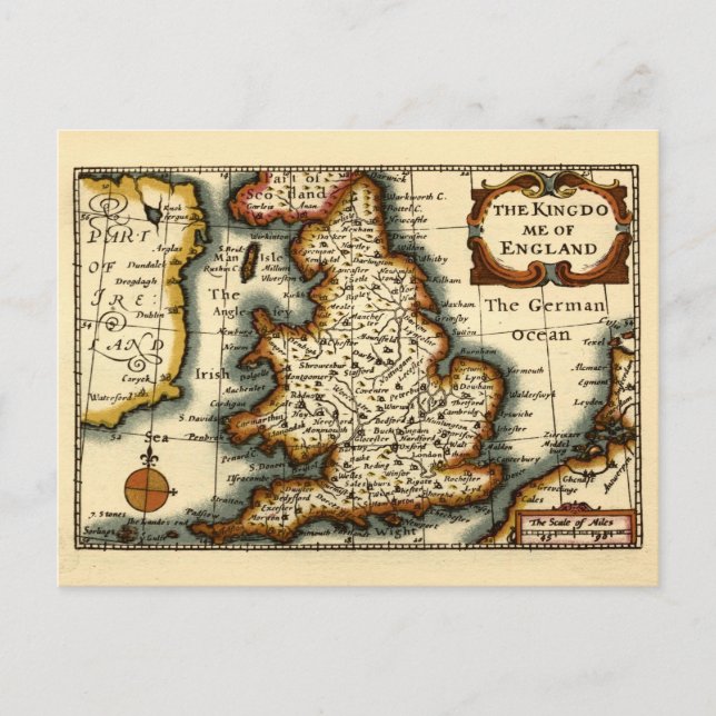 Postale Le royaume d'Angleterre Ancien Atlas Carte (Devant)