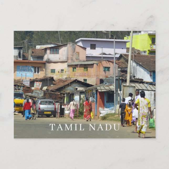 Postale Le village de l'Inde Tamil Nadu abrite une carte p (Devant)