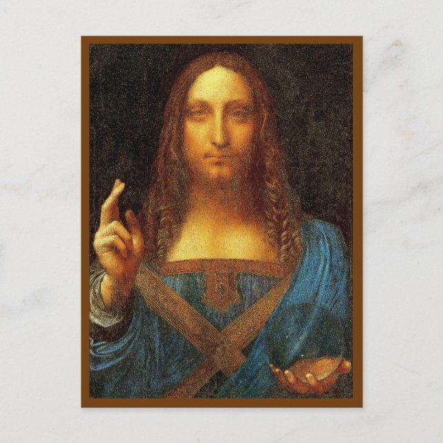Postale Leonardo da Vinci 1500 Salvator Mundi Carte Postal (Devant)