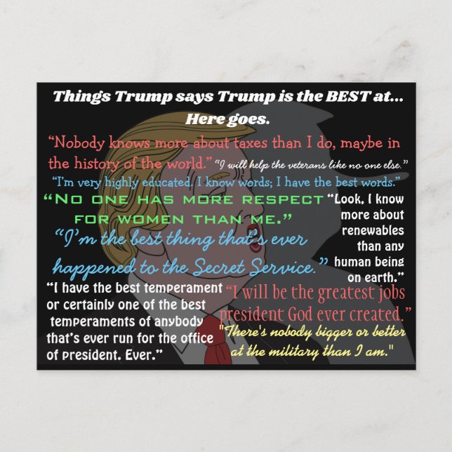 Postale Les Choses Stupides Dit Donald Trump Sur Les Carte (Devant)
