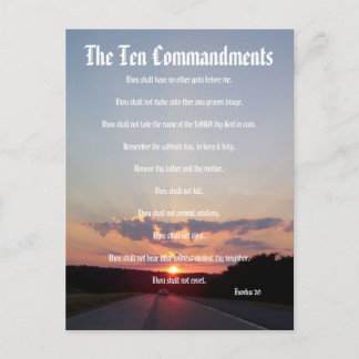 Postale Les Dix Commandements - Coucher de soleil #3 Carte