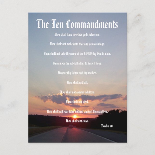 Postale Les Dix Commandements - Coucher de soleil #3 Carte (Devant)