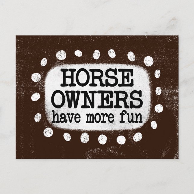Postale Les Propriétaires De Cheval Ont Plus De Carte Post (Devant)
