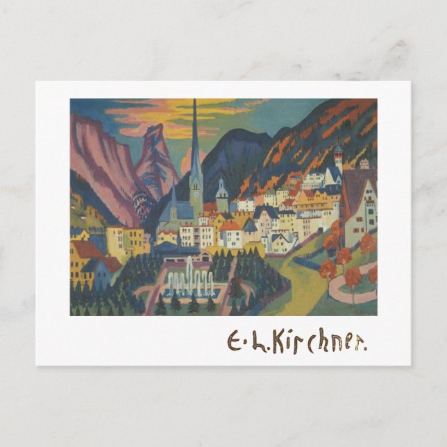 Postale L'été à Davos par E.L. Kirchener (1925) Carte post (Devant)