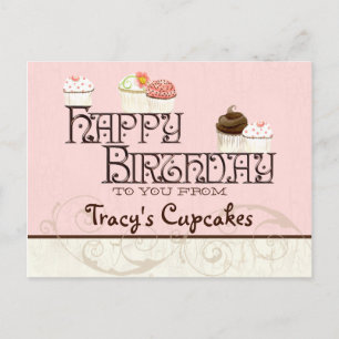 Postale Lettre T Bonne Anniversaire Cupcake Business Carte