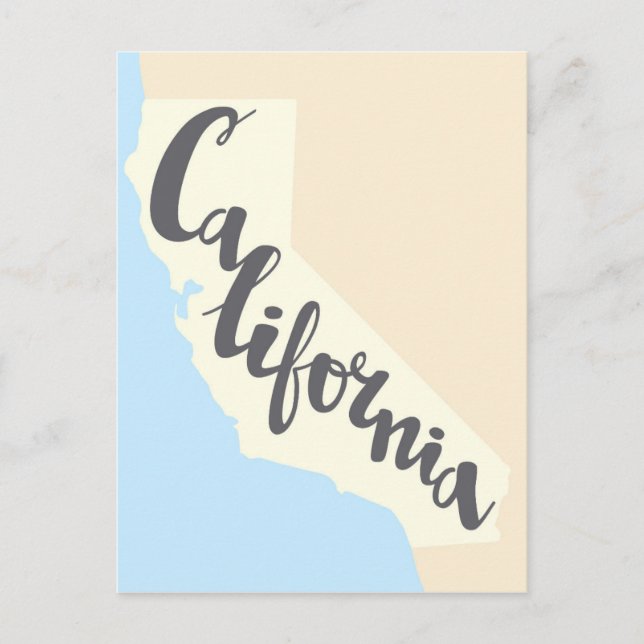 Postale Lettres de pinceau californienne avec carte Silhou (Devant)