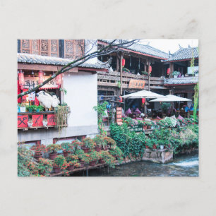 Postale Lijiang, Chine, Carte de la vieille ville
