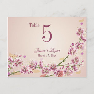 Postale Lilac fleurs d'aquarelle violet mariage carte tabl