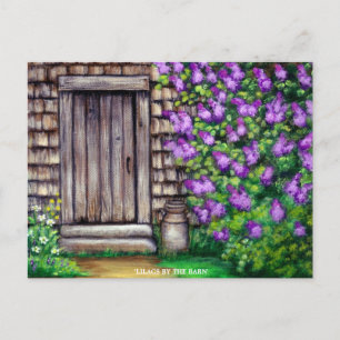 Postale Lilacs by the Barn Original Peinture Art Carte pos