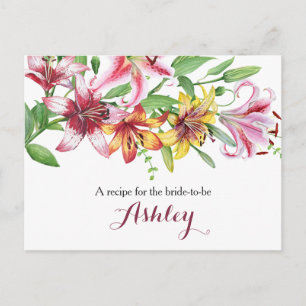 Postale Lily Bouquet Fête des mariées Recette Carte