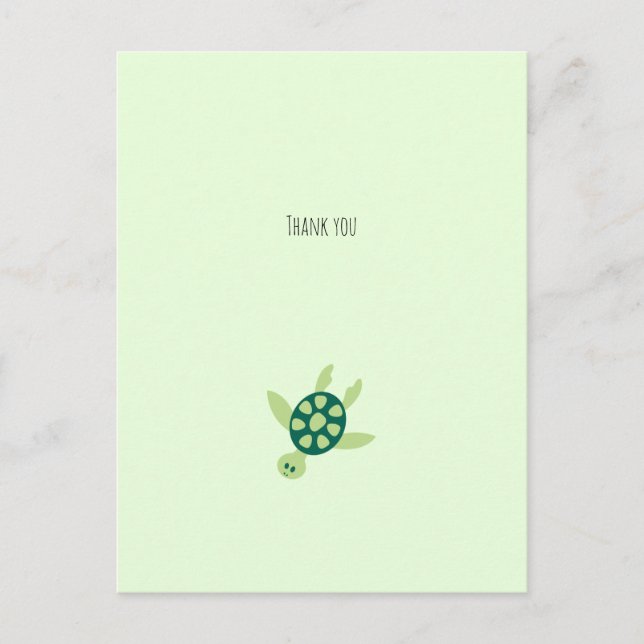 Postale Little Green Turtle Carte de remerciements (Devant)