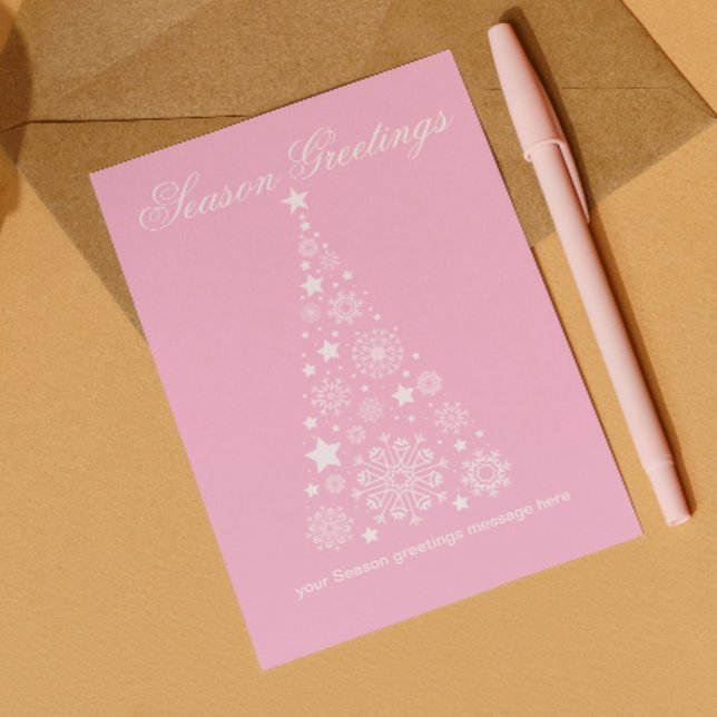 Postale Logo Entreprise Saison Salutations Bonne carte de  (Pink Logo Corporate Season Greetings Happy holiday Card
)