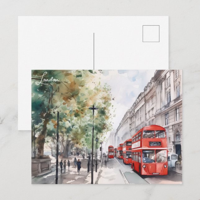 Postale London City Red bus Angleterre Travel Carte postal (Devant / Derrière)