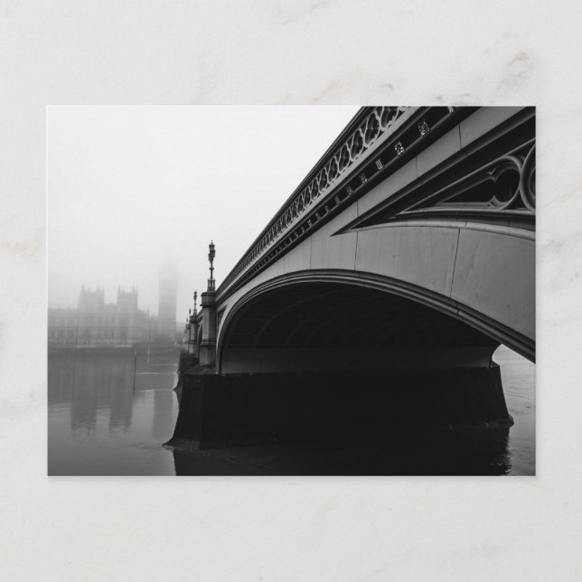 Postale London Westminster Bridge in Thick Fog carte posta (Devant)