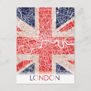Postale Londres Angleterre Royaume-Uni Drapeau Ville Carte