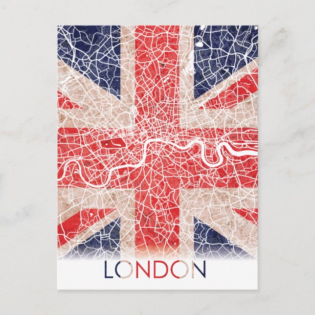 Postale Londres Angleterre Royaume-Uni Drapeau Ville Carte (Devant)
