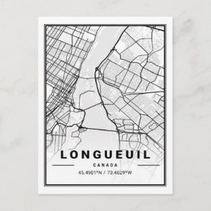 Postale Longueuil Québec Carte de la ville de voyage du Ca