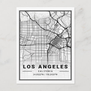 Postale Los Angeles California USA Travel City Carte