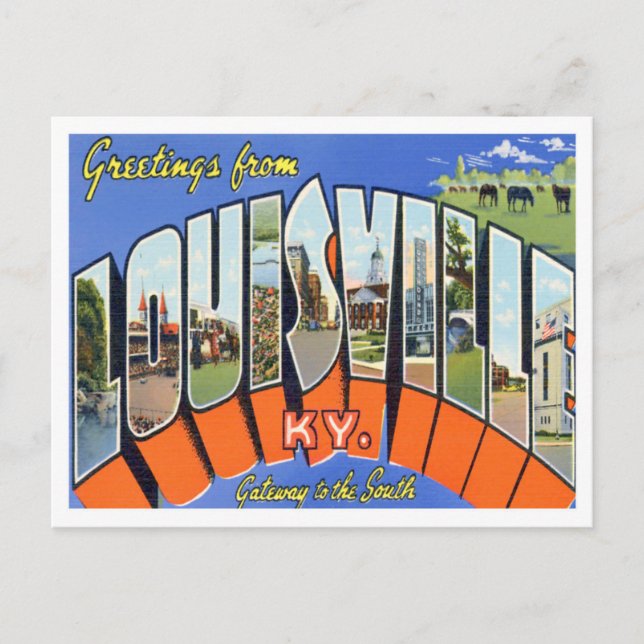 Postale Louisville, Kentucky Vintage Big Letters Carte pos (Devant)