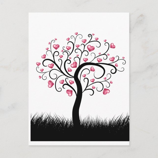 Postale Love Heart Tree Romantique pour Valentines Carte d (Devant)