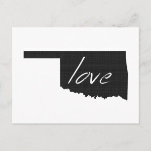 Postale Love Oklahoma Carte Formé Antique Black Chalkboard