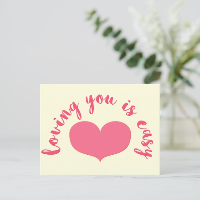 Postale Love You is Easy - Citation romantique Carte posta (Debout devant)