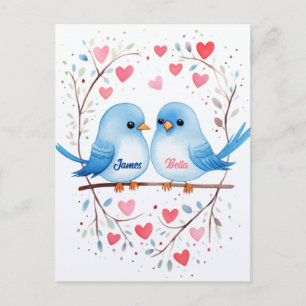 Postale Lovebirds Love : Carte de Saint Valentin personnal
