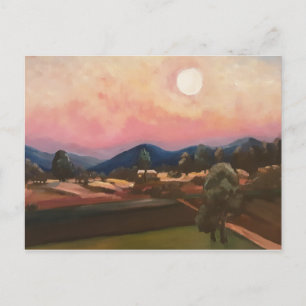 Postale Lumière sur la lune dans la carte de campagne