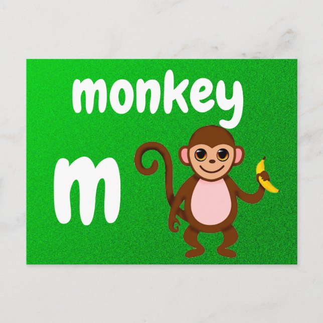 Postale m - carte flash de singe (Devant)