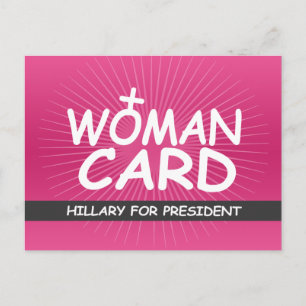 Postale Ma carte de femme - Hillary pour le président