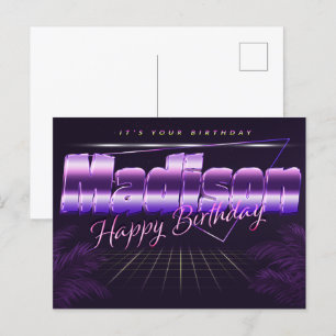 Postale Madison Nom Prénom Anniversaire de la carte postal