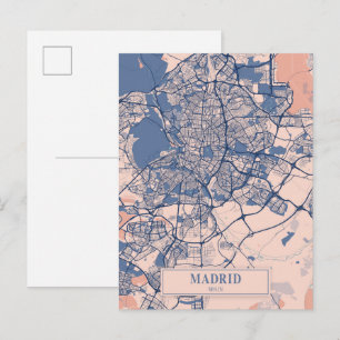 Postale Madrid Espagne Carte de la ville venteuse Voyage