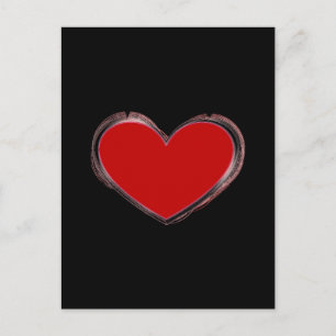 Postale Magnifique Red Heart Black Pop Art Love Carte post