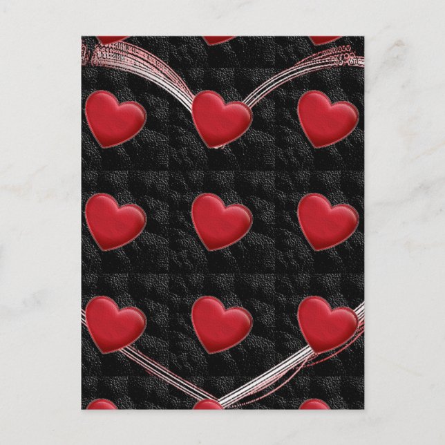 Postale Magnifique Red Heart Black Pop Art Love Carte post (Devant)