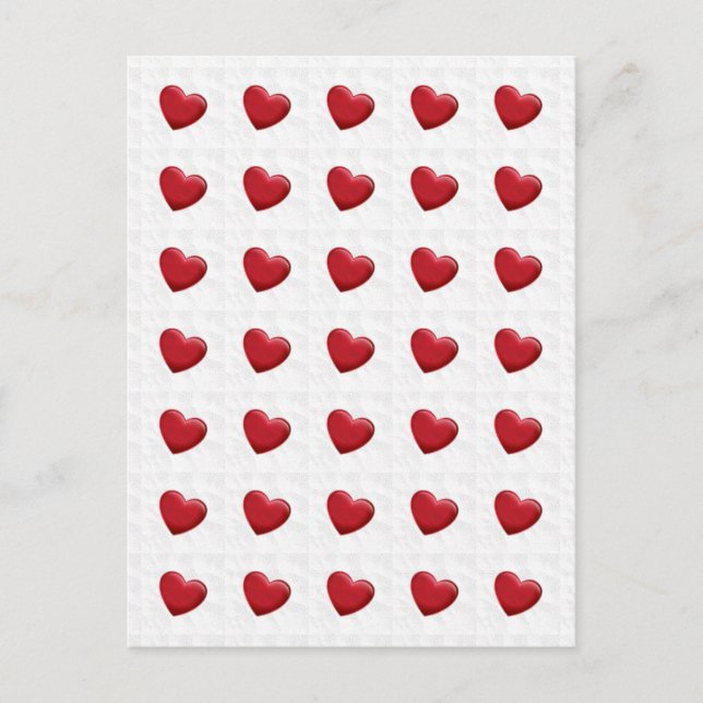 Postale Magnifique Red Hearts Grey Pop Art Love Carte post (Devant)